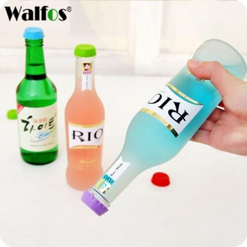 WALFOS 6 Pieces New Kitchen Multicolor Silicone Button Beer Wine Cork Stopper Plug Bottle Cap Cover Perfect Home Kitchen Tools