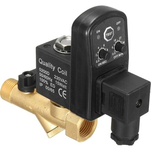 WSFS Hot AC 220V 1/2inch Electronic Timed 2way Air Compressor Gas Tank Automatic Drain Valve
