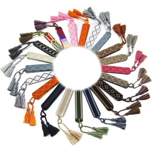 1pc/Lot 134 Designs Woven Embroidery Bracelet Wholesale Vintage Braided Wristband Wedding Tassel Rope Bangle Jewelry Gift