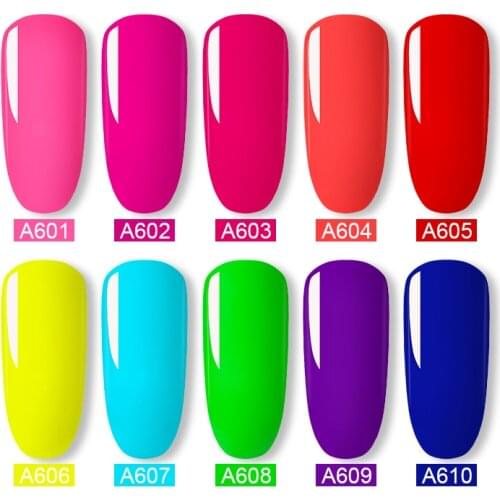 Gel Nail Polish Neon color Set For Manicure Semi Permanent UV Base Top Coat Nail Gel Polish Nail Art Gel Varnish Hybrid