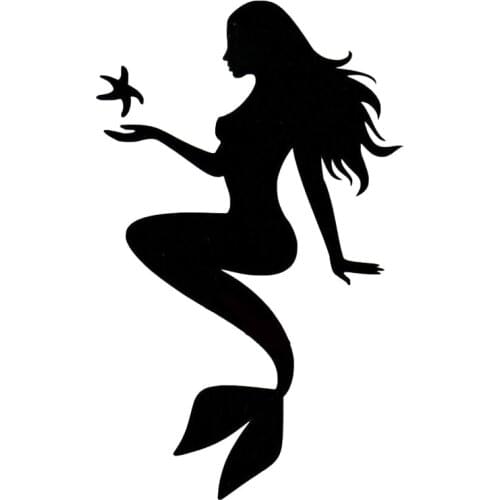 11.7*19CM Mermaid Starfish Fish Stylish Cartoon Car Styling Stickers Cool Car Window Decoration Accessories C4-0788