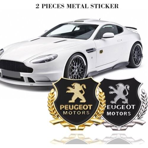 2pcs 3D Metal Car Styling Side Door Badge Stickers Window Emblem Decals For Peugeot 107 108 206 207 308 307 407 508 2008 3008