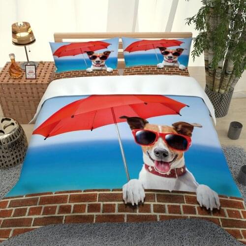2020 Hot Style Bedding Set 3d Digital Dog Printing 2/3pcs Duvet Cover Set Single Twin Double Full Queen King Bedding