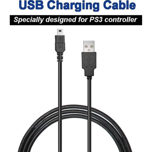 3M/9.8FT Mini USB 2.0 Charging Cable For Sony Playstation 3 Magnetic Ring USB Data Charging Cord For PS3 Accessories