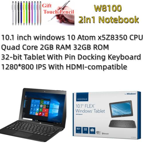 32-bit operating system W8100 Windows 10 Tablet PC 10.1 inch Z8350 2GB+32GB 1280x800 IPS WIFI HDMI-compatible Dual cameras