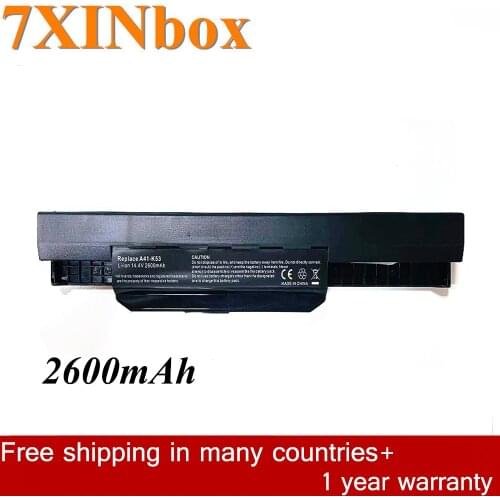 7XINbox 14.4V 2600mAh A41-K53 Laptop Battery For ASUS X54C K53 K53E X43SV A43S A53 A53S X53S X53 K53S X53E 37wh laptop battery