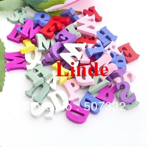 Free Shipping! 200pcs/lot wood button beads letter shape 15mm suit for jewelry making, garment button decoration BT027