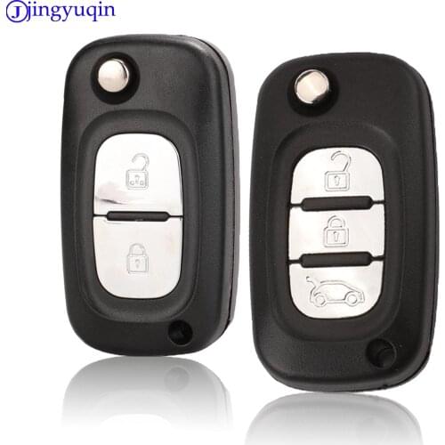 Jingyuqin 10p 2 Buttons Car Key Case Cover Remote Flip Folding Car Key Shell For Renault Clio Megane Kangoo Modus
