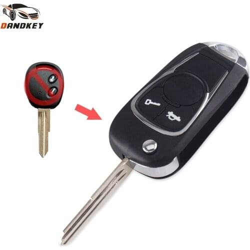 Dandkey New 2 Buttons Modified For Chevrolet Love Flid Folding Remote Car Blank Key Shell Case Cover With Right Blade key shell