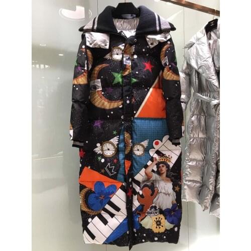 Long coat 2020 Winter jacket women down jackets womens long down coat flower parka down outerwear brand coat famous cat show