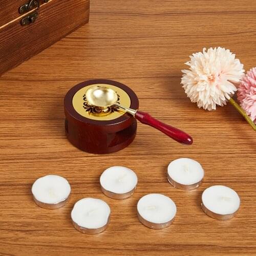 Wax Melting Furnace Pot, Brass or Steel Spoon, +1 Wax Beads Jar, Seal Stamps set Decorative Craft for Candle Stamp