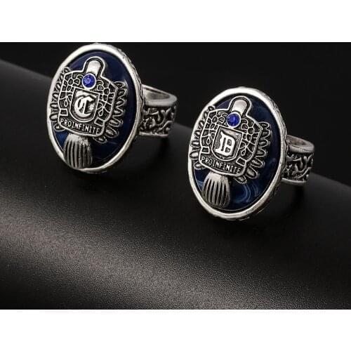 Custom A-Z 26 letters The Vampire Diaries Ring New Fashion Punk Blue Enamel Ring For Women Men Fashion Jewelry Accessories