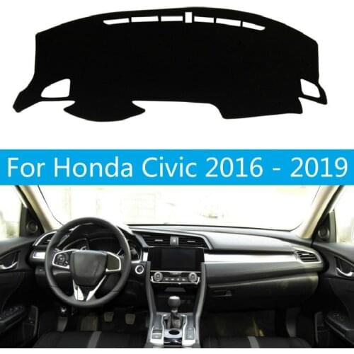 For Honda Civic 2016 - 2019 Dashmat Dashboard Cover Dash Mat Pad Sun Shade Dash Board Cover Carpet 2017 2018
