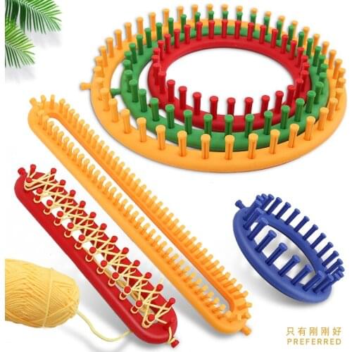 Round Knitting Loom Craft Yarn Kit DIY Tool Crochet Hooks Knitting Needles Hat Scarf Shawl Sweater Sock Blankets Knitter
