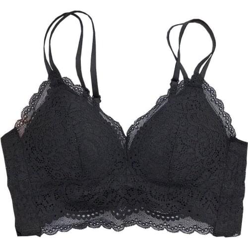 Lace girl underwear without underwire new product thin beautiful back triangle cup bra