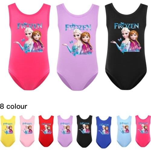 Swimwear Girls Frozen Anna Elsa Print Kids Girls Beachwear Sleeveless One Piece Swimsuit Bathing Suits Lovely Bikini Beach Wear
