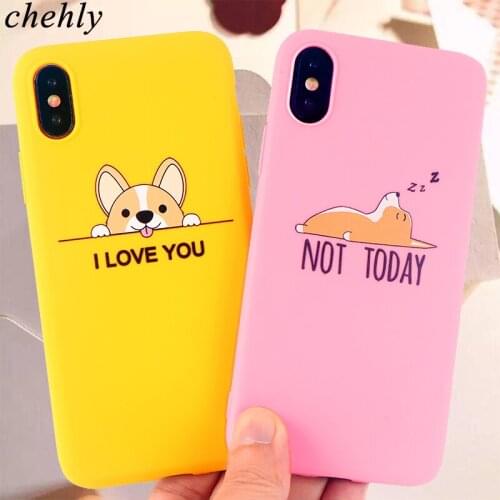 Cute Corgi Phone Case for iPhone 6s 7 8 11 12 Mini Plus Pro X XS Max XR Cases Soft Silicone Fitted Cell Phone Accessories Covers