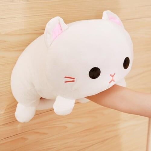 Cartoon cute down cotton small milk cat doll plush toy soft kneeling cat pillow pillow cushion Sofa room decoration