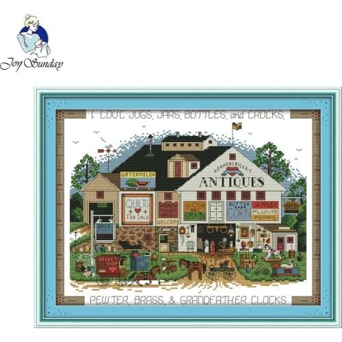 Joy Sunday Shopping Festival Counted and Stamped 11CT 14CT Cotton Cross Stitch Set Handmade DIY Kits Emboridery Neddlework
