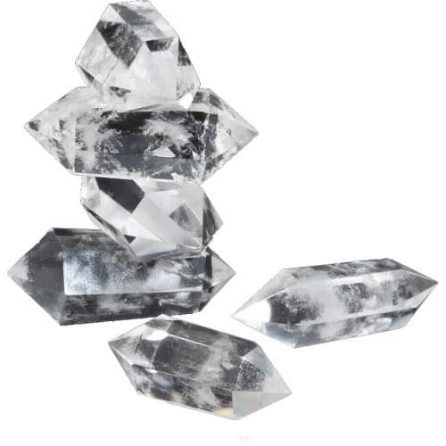 50-60MM Natural White Fluorite Clear Crystal Quartz Crystal Stone Point Healing Hexagonal Wand Treatment Stone Home Decor Crafts