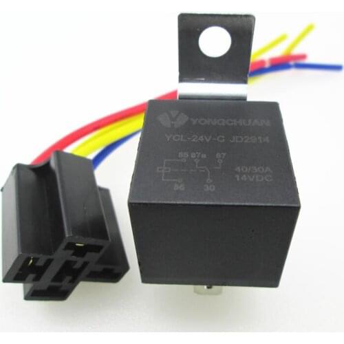 NEW AUTO car 24V relay JD2914 waterproof spdt relay base 24V 24VDC DC24V 40A / 30A 5PIN