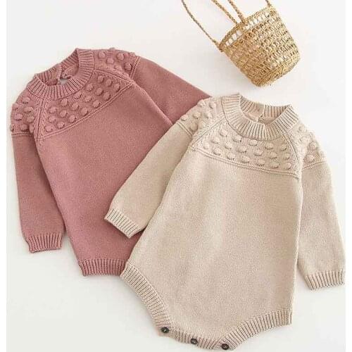 Autumn Baby Girl Knitted Bodysuit Newborn Baby Clothes Infant Toddler Jumpsuit For Kids Cotton Toddler Girls Jumpsuit Sweater