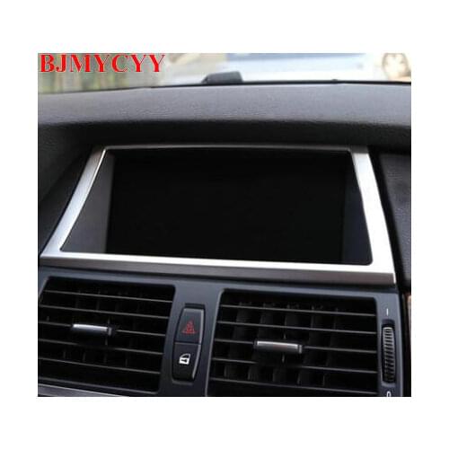 BJMYCYY stainless steel Car Interior Navigation Control Panel air conditioner outlet Decorative Cover for BMW e70 e71 X5 X6