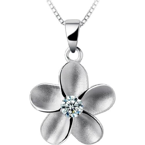 XIYANIKE 925 Sterling Silver AAA CZ Zircon Plum Blossom Pendants Necklaces & Pendants For Women Fine Jewelry Collares VNS8176