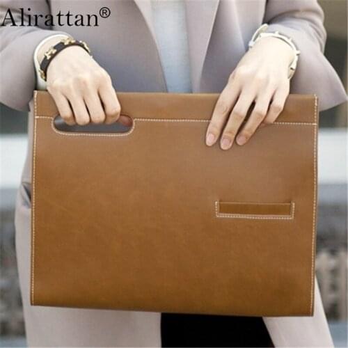 Alirattan Notebook Briefcase Bag Envelope Pouch Fashion Simple Clutch Bag Women Shoulder Messenger Bag Female File Bag Ins K154