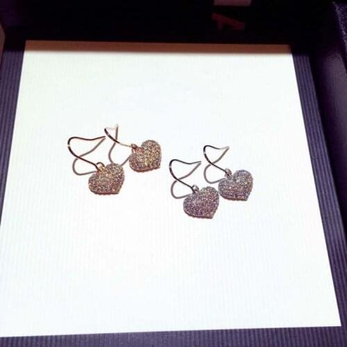 Simple love small heart earrings temperament short paragraph small earrings short hair girl ins ear jewelry