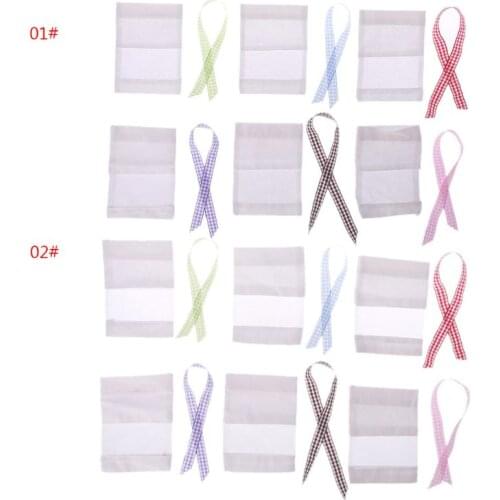 1PC Sachet Empty Bag Cotton Fabric Bag Gauze Bags For Storage Dry Flowers Seeds Spice Herbs With Ribbon Home Fragrance Sachets