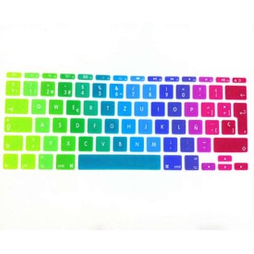 Rainbow Spanish UK EU Silicone Keyboard Cover Skin Protector 100PCS For Apple MacBook Air 11.6 inch 11" EU For Mac book 11" 11.6