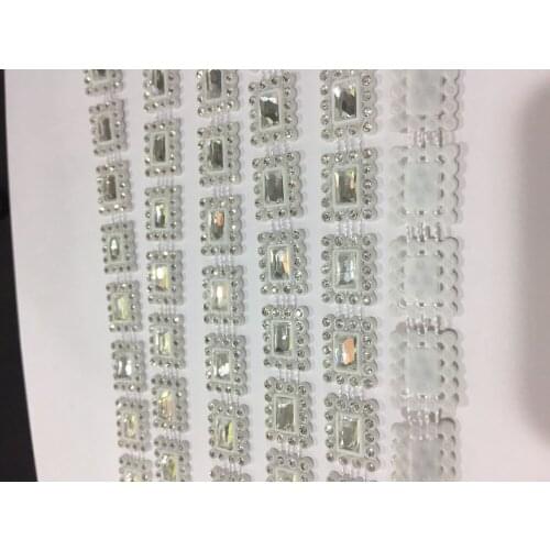 5*8 Rectangle mm size self adhesive bling wedding invitation crystal embellishments rhinestone wholesale,plastic chain trimming