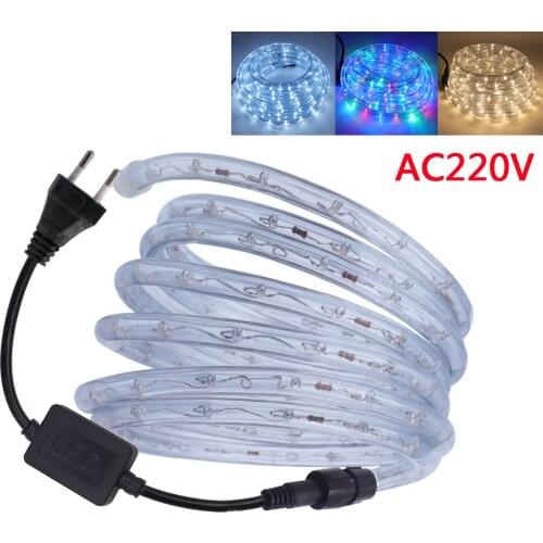 1-25m LED Rope Tube String White/Warm White/RGB Flexible Led Strip Fairy Lights Outdoor Waterproof Neon Light 220V EU Plug