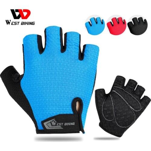 WEST BIKING Bike Gloves Half Finger Anti-slip Cycling Mittens Men Women Breathable Sport Anti-sweat MTB Summer Bicycle Gloves