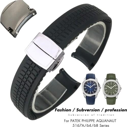 21mm High Quality Rubber Watchband for Patek Aquanaut Philippe for PP 5164A 5167A Silicone Watch Strap Braceletes Waterproof