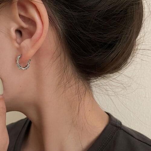 VENTFILLE 925 Silver Design Twists Round Shape Ear Buckle Ear Ring Woman Party Gift Korea Style Light Luxury Simple Ear