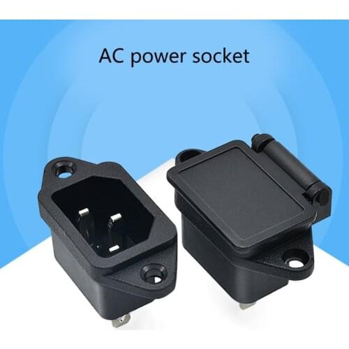 1pc AC 250V 10A IEC320 C14 3 Pin Male Power Cord Inlet Socket High Quality and Brand New
