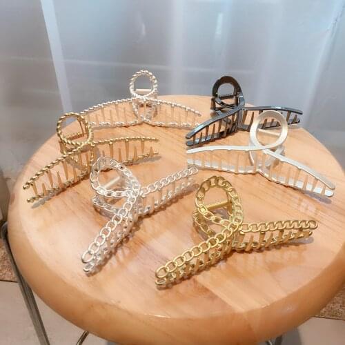 1Pcs Women New Hair Clips Metal Hairpins Cross Long Hair Crab Claws Girls Make UP Washing Tool Accessories Decoration 5 Colors