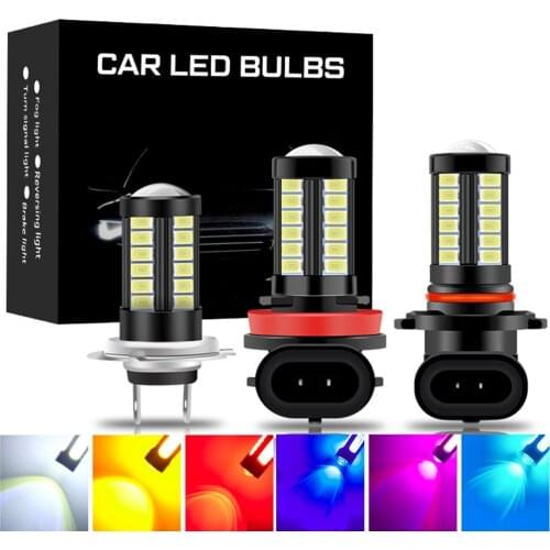 2pcs 5730 33SMD H11 H8 H16 LED Fog Light Bulbs HB3 HB4 9006 H16 1500lm 6000K Cool White 3000K Yellow 8000K Ice Blue Car Lights