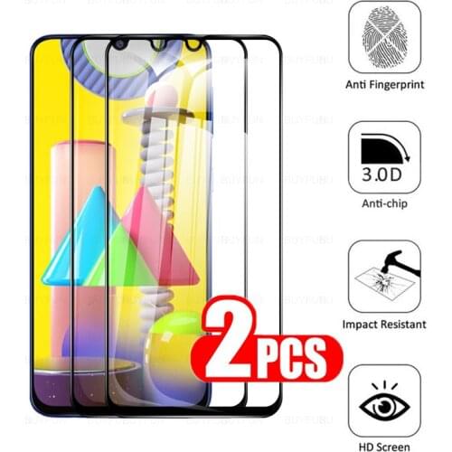 2Pcs for samsung m31screen protector film for samsung galaxy m21 m30s safety tempered glass on galaxy a31 protective film