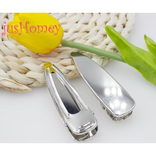 30PCS 80mm Silver Tone Alligator Hair Clips Single Prong Metal Barrette Clips for Hair Bow, DIY Hair Accessory