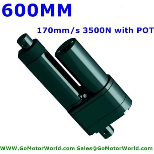 3500N 600mm stroke 170mm/s speed 12V 24V DC Electric linear actuator with potentiometer position feedback 350KG load LAT5P