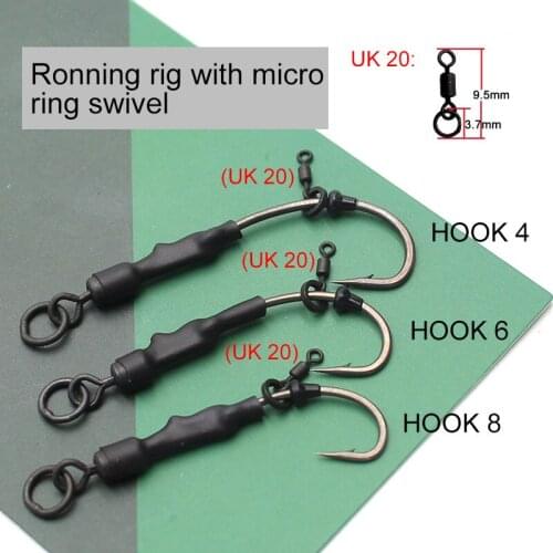 4PCS Carp Fishing Accessories Hair Rigs Ready Made Boilie Tied Rig Carp Fishing Hook Size 2#4#6# Fishing Tackle