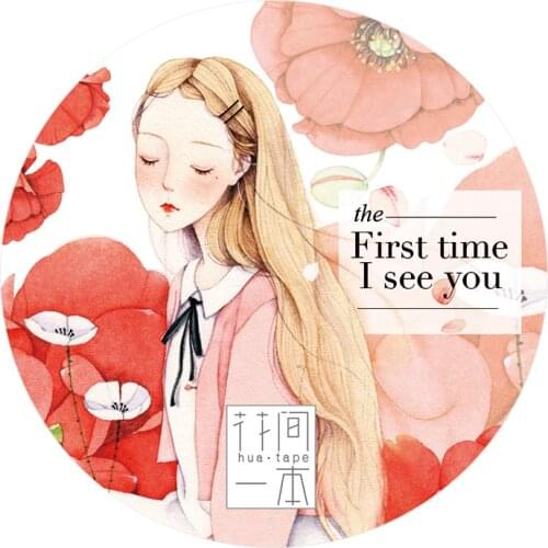 6.1cmx10m Paper Cute Girl Kawaii Masking Tape the First Time i See You