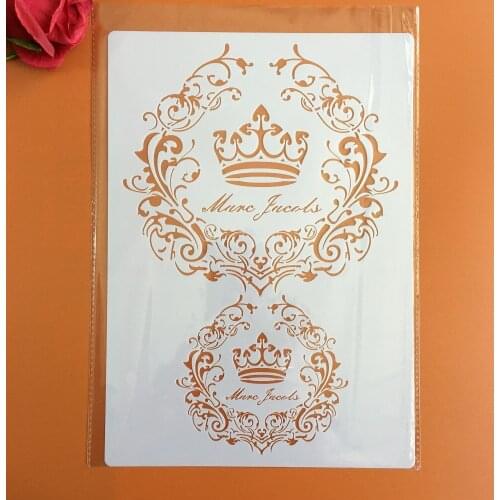 A4 size Crown Flower Wall Painting Stencils Stamp Scrapbook Album Decorative Embossing Craft Paper DIY Flower Label cake Stencil