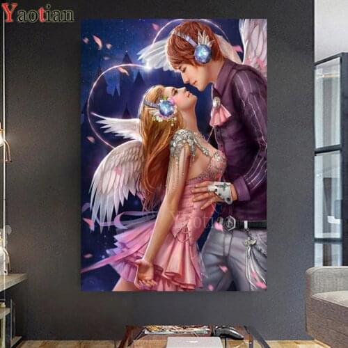 Puzzle diamant 5d Romantic angel couple diamond painting,full,square,round,3d diamond embroidery ,mosaic diamond diy handwork