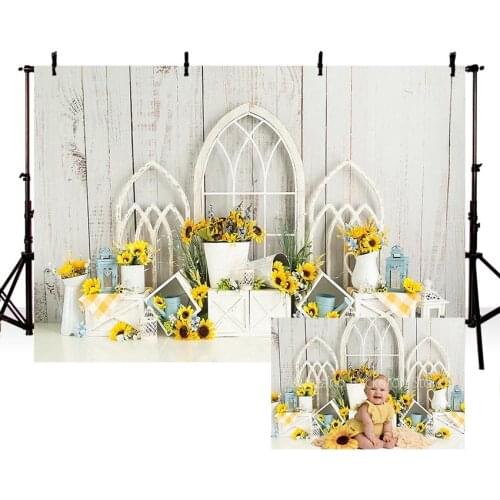 Avezano Photography Backdrop Birthday Baby Shower Spring Sunflower Board Floral Background For Studio Photozone Photophone Decor