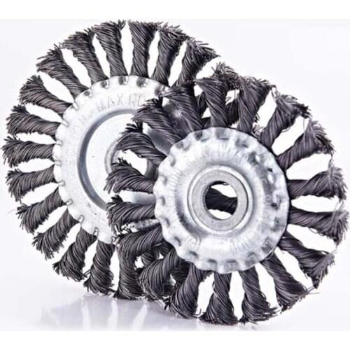 100mm Steel Wire Wheel Lawn Mower Brush Disc Grass Trimmer Head Brushcutter Grass Weed Cutting Rusting Dust Removal Plate