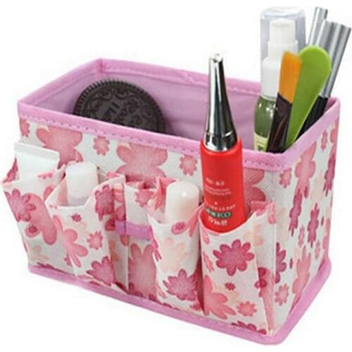 Home Foldable 5 color Make Up Organizer Cosmetic Makeup Storage Box Desktop Pen joyero escritorio organizador de maquillaje